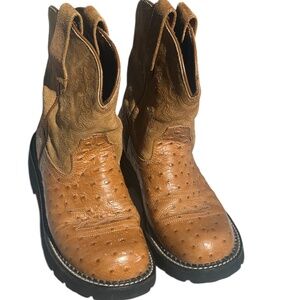 Ariat Fatbaby Ostrich Print Cognac Western Women’s Boots Style #14728